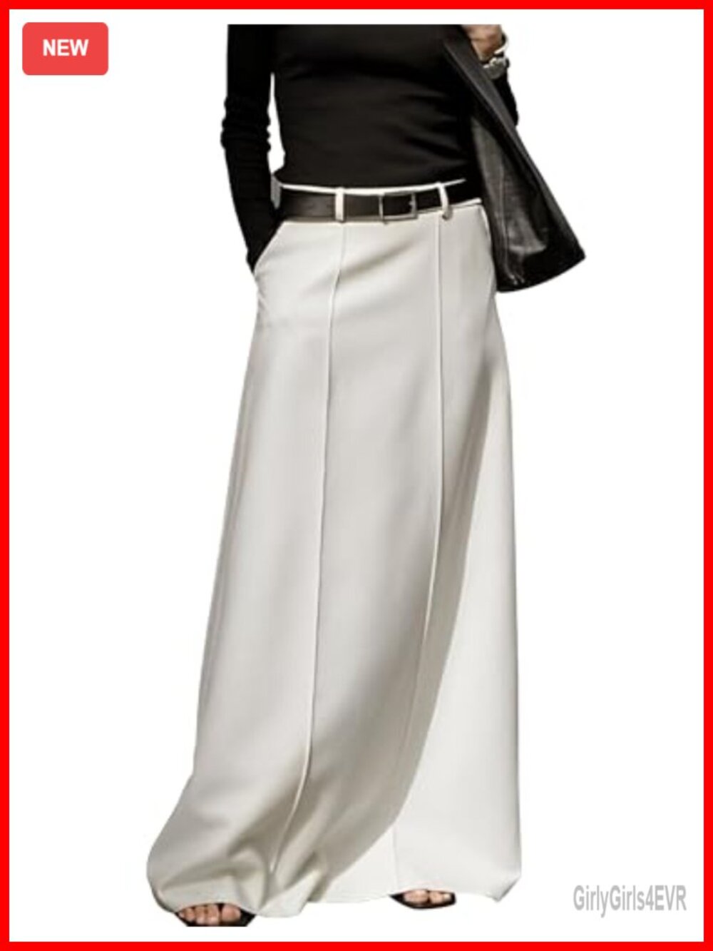 Women's Long Maxi Skirt High Waist H Line Straight with Pockets